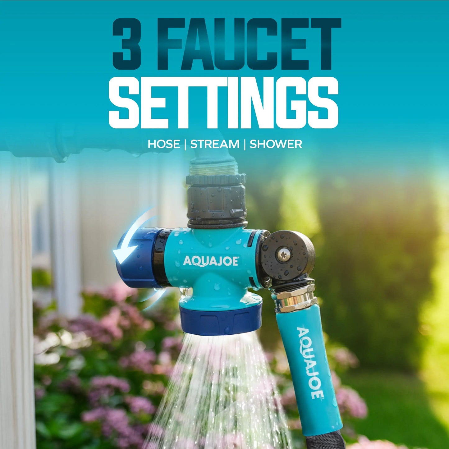 AQUAJOE 8-in-1 Outdoor Faucet