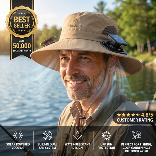 Verdora SolarCool™ Outdoor Cooling Fan Hat